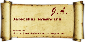 Janecskai Armandina névjegykártya